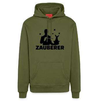 Zauberer - Organic Relaxed Hoodie Made in EU - MOSS GREEN - Vorne