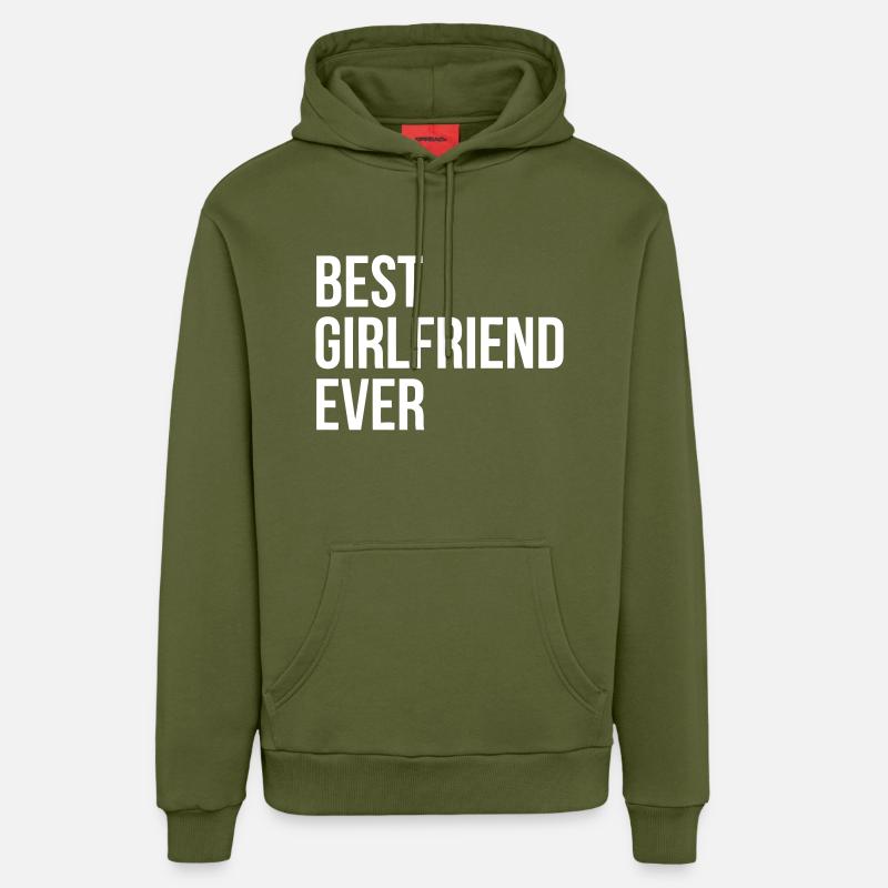 BEST GIRLFRIEND EVER - Sweat à capuche bio décontracté fabriqué en UE - MOSS GREEN