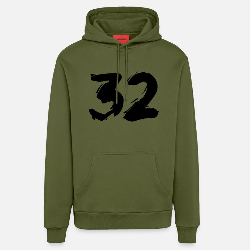 Brushed 32 - Organic Relaxed Hoodie Made in EU - MOSS GREEN