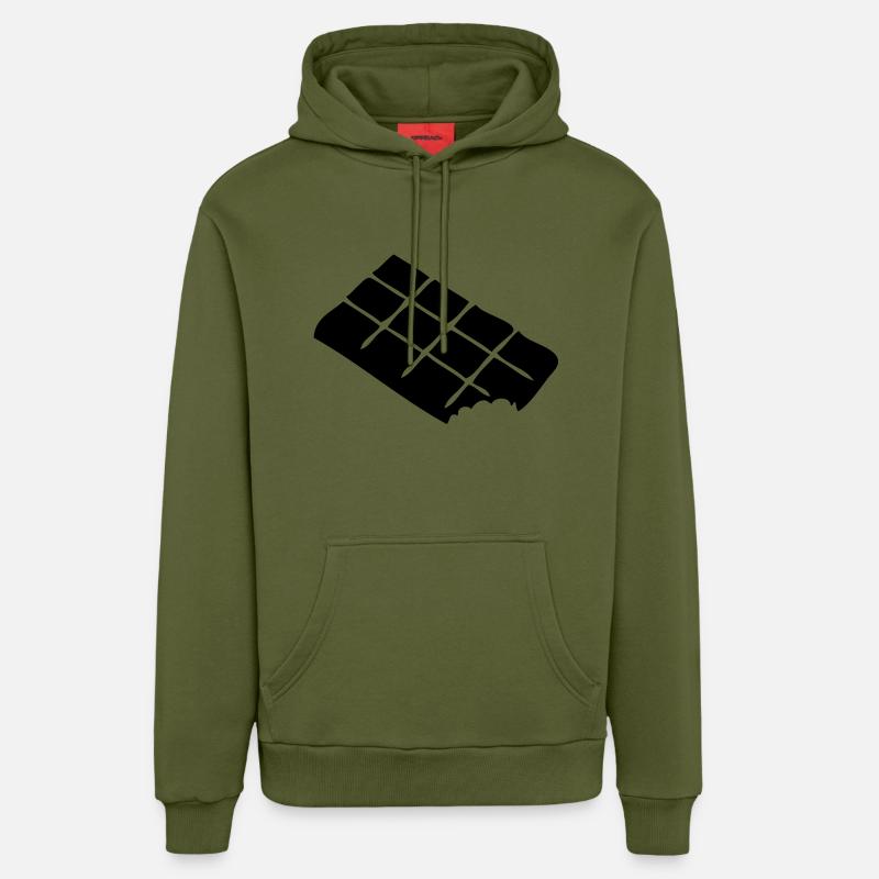 tablette chocolat1912 - Sweat à capuche bio décontracté fabriqué en UE - MOSS GREEN