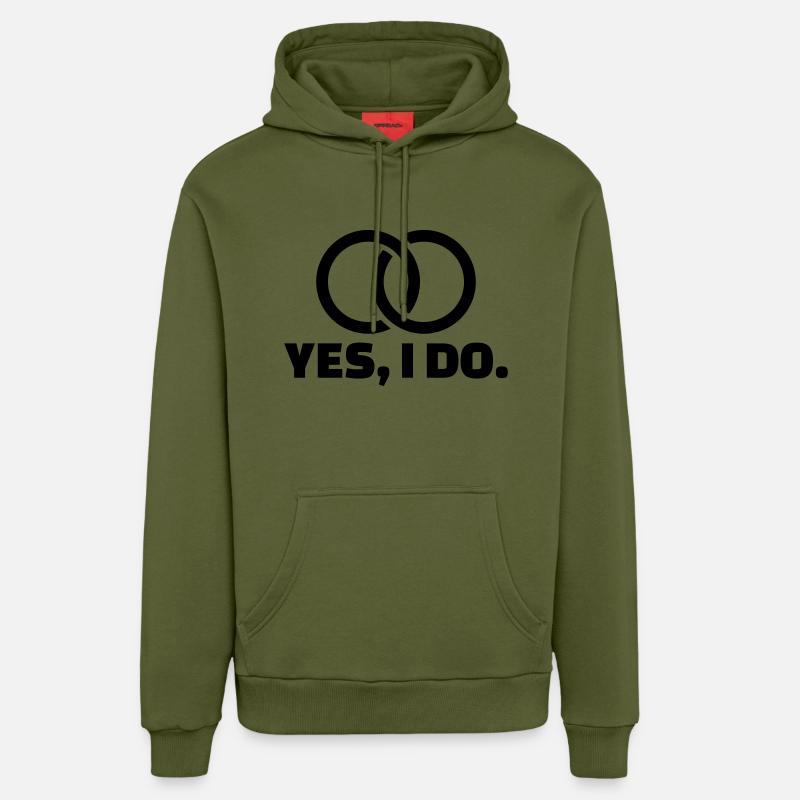 Yes I do - Sweat à capuche bio décontracté fabriqué en UE - MOSS GREEN