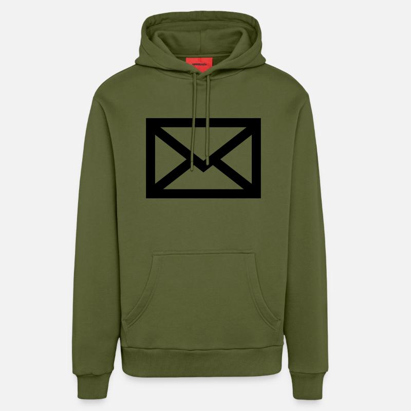 Mail envelope - Organic Relaxed Hoodie Made in EU - MOSS GREEN