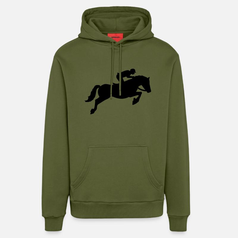 Jumping - Sweat à capuche bio décontracté fabriqué en UE - MOSS GREEN
