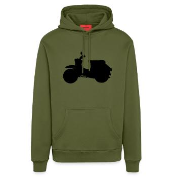 swallow profile - Organic Relaxed Hoodie Made in EU - MOSS GREEN - Front