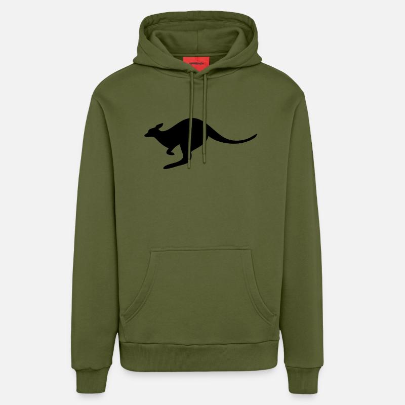 oceanie5 - Sweat à capuche bio décontracté fabriqué en UE - MOSS GREEN