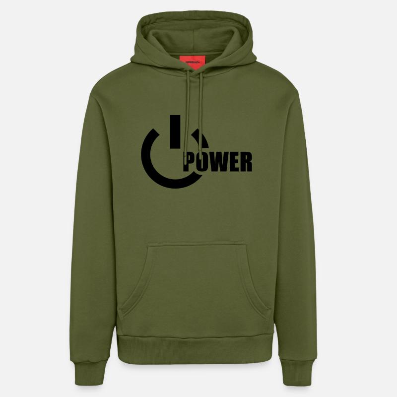 Power - Sweat à capuche bio décontracté fabriqué en UE - MOSS GREEN