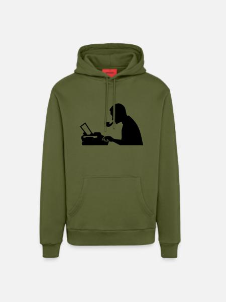 Journalist - Organic Relaxed Hoodie Made in EU - MOSS GREEN