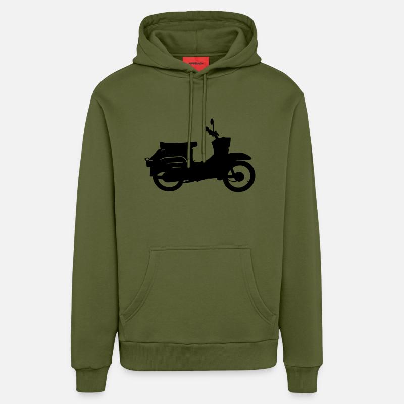 Avalez silhouette - Sweat à capuche bio décontracté fabriqué en UE - MOSS GREEN