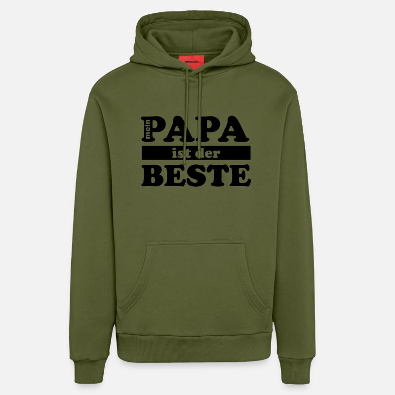 mein_papa_ist_der_beste - Sweat à capuche bio décontracté fabriqué en UE - MOSS GREEN