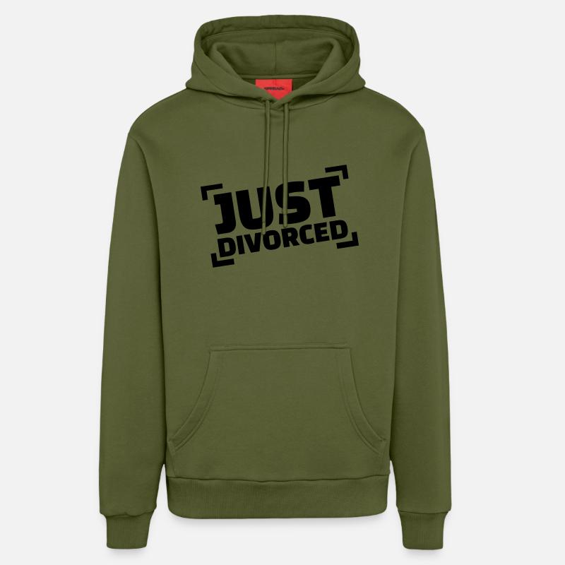 Just divorced - Sweat à capuche bio décontracté fabriqué en UE - MOSS GREEN
