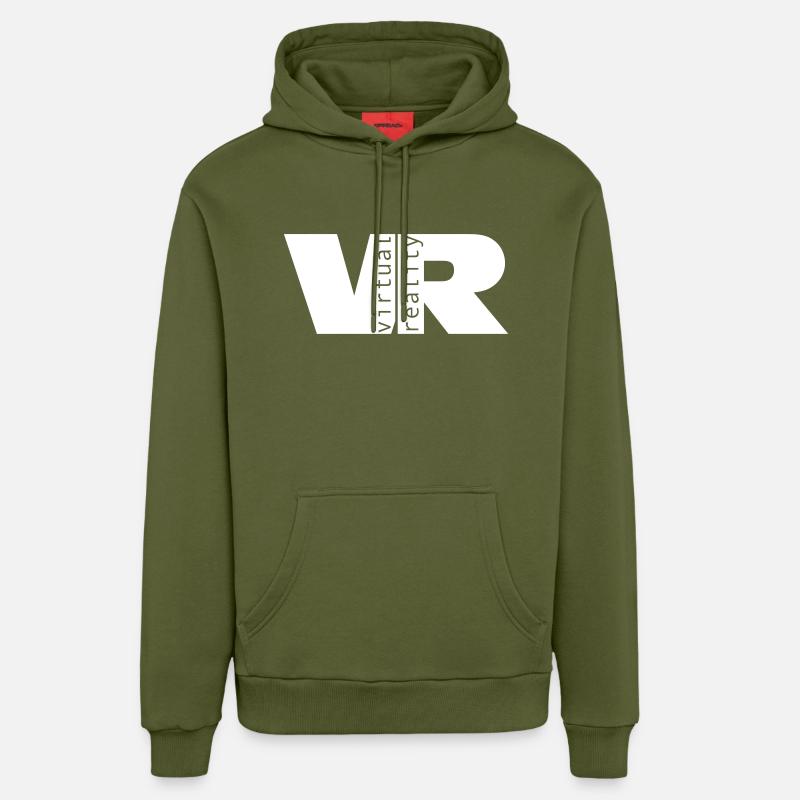 Réalité virtuelle - Sweat à capuche bio décontracté fabriqué en UE - MOSS GREEN