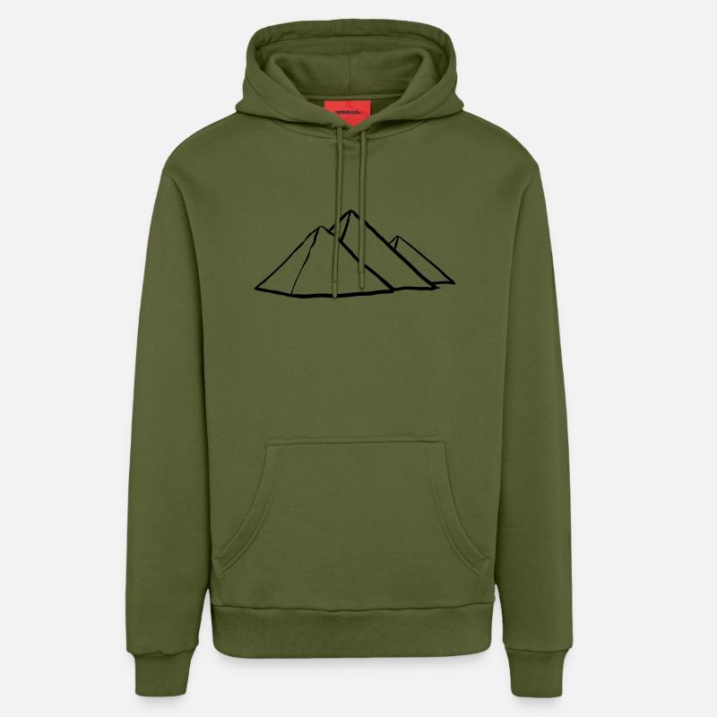 Pyramides de Gizeh - Sweat à capuche bio décontracté fabriqué en UE - MOSS GREEN