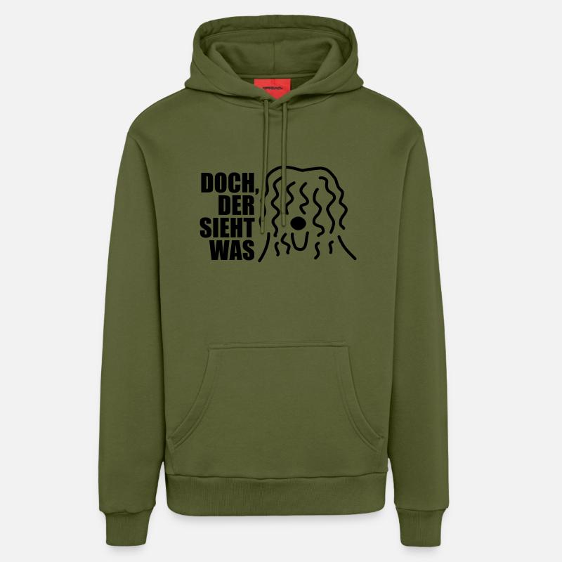 Doch der sieht was - Organic Relaxed Hoodie Made in EU - MOSS GREEN