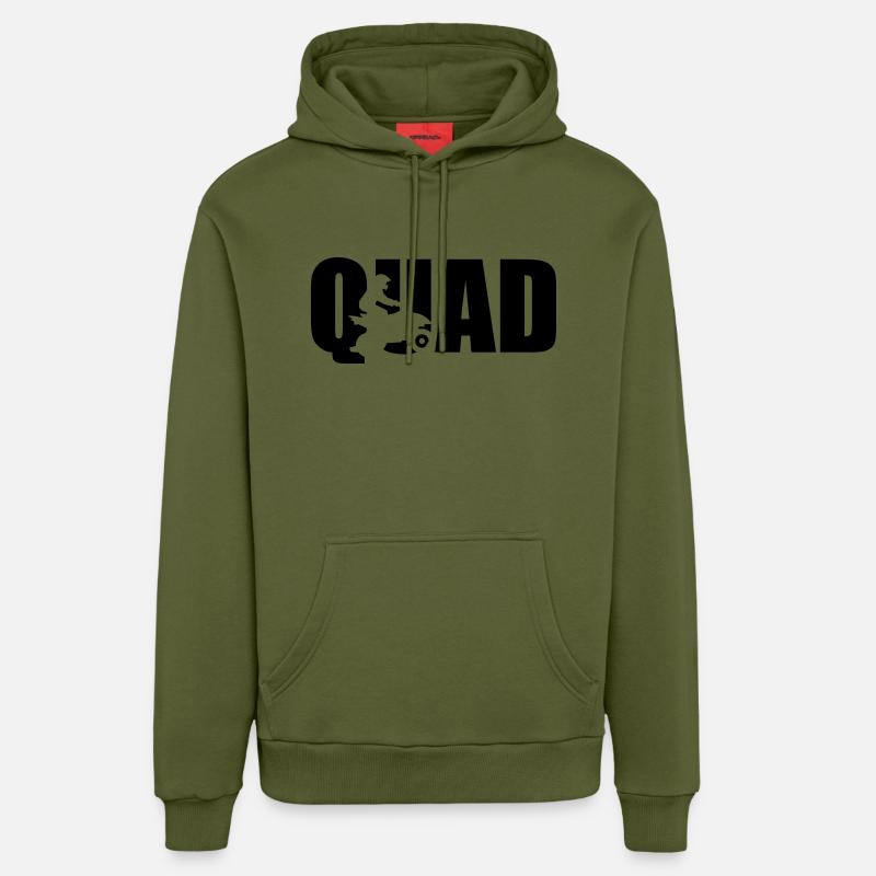 Quad - Sweat à capuche bio décontracté fabriqué en UE - MOSS GREEN