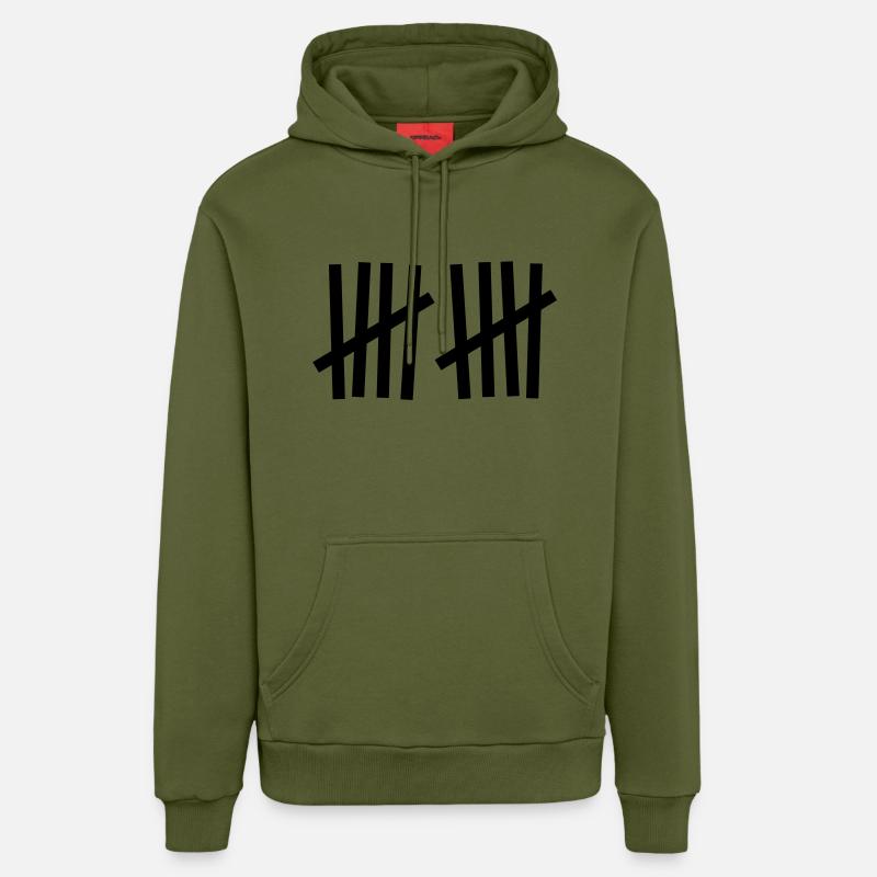 Tally 10 coups - Sweat à capuche bio décontracté fabriqué en UE - MOSS GREEN