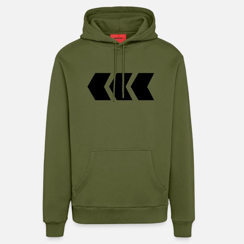 flèche - Sweat à capuche bio décontracté fabriqué en UE - MOSS GREEN