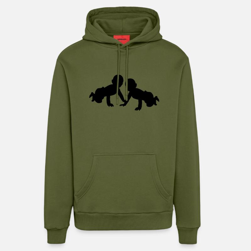 Bébé - Sweat à capuche bio décontracté fabriqué en UE - MOSS GREEN