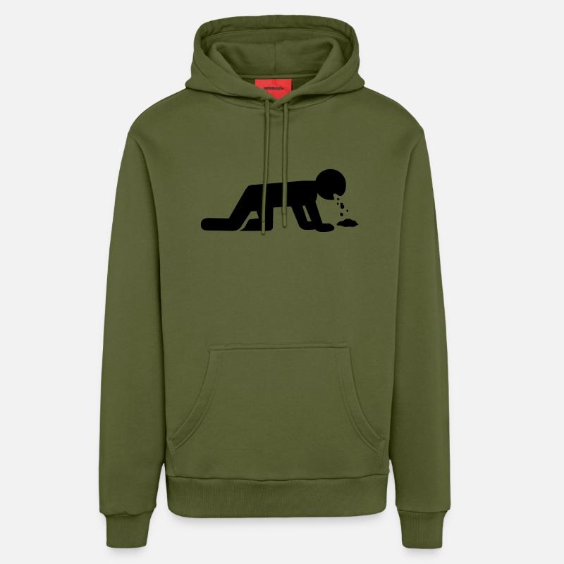 Alcool - Sweat à capuche bio décontracté fabriqué en UE - MOSS GREEN
