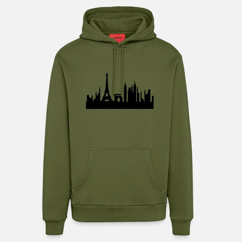 paris_01 - Sweat à capuche bio décontracté fabriqué en UE - MOSS GREEN