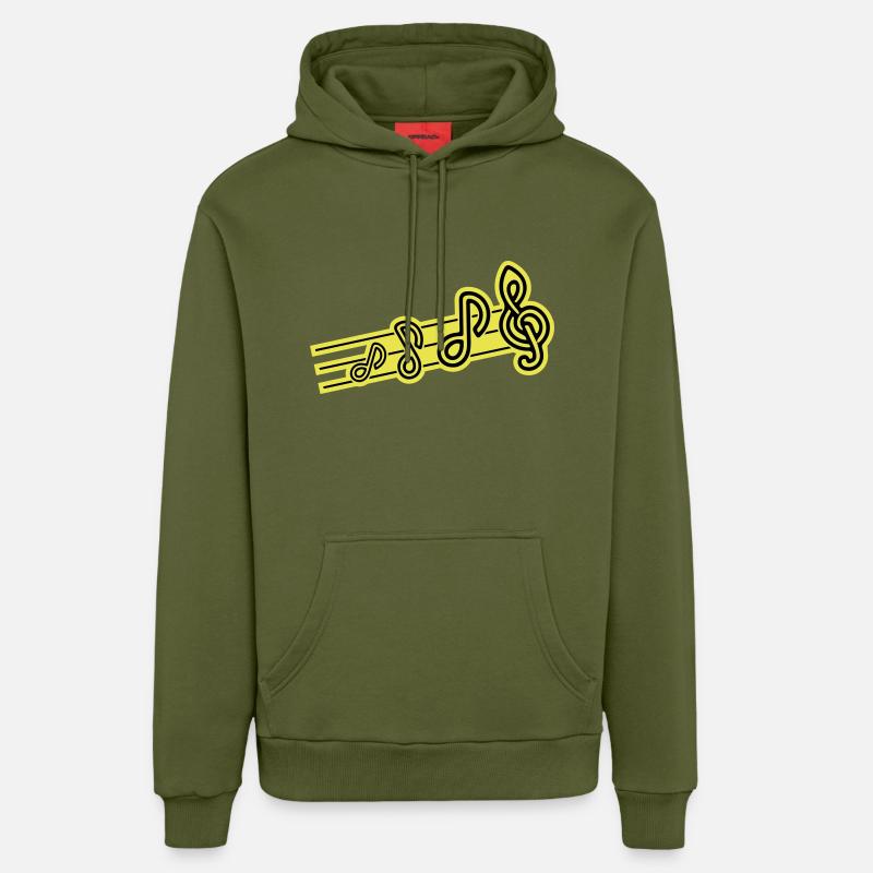 Musique Symbole Clef - Sweat à capuche bio décontracté fabriqué en UE - MOSS GREEN