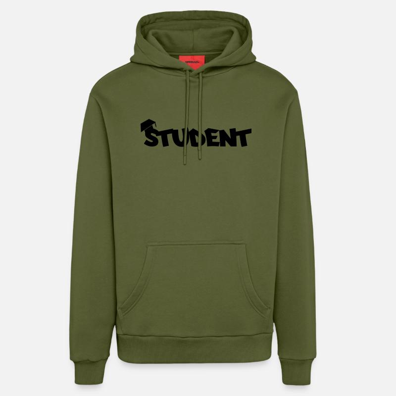 student - Sweat à capuche bio décontracté fabriqué en UE - MOSS GREEN