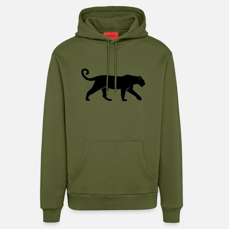 Leopard - Sweat à capuche bio décontracté fabriqué en UE - MOSS GREEN