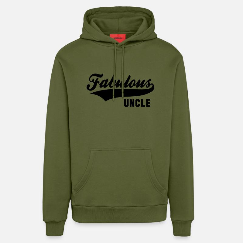 ONCLE fabuleux - Sweat à capuche bio décontracté fabriqué en UE - MOSS GREEN
