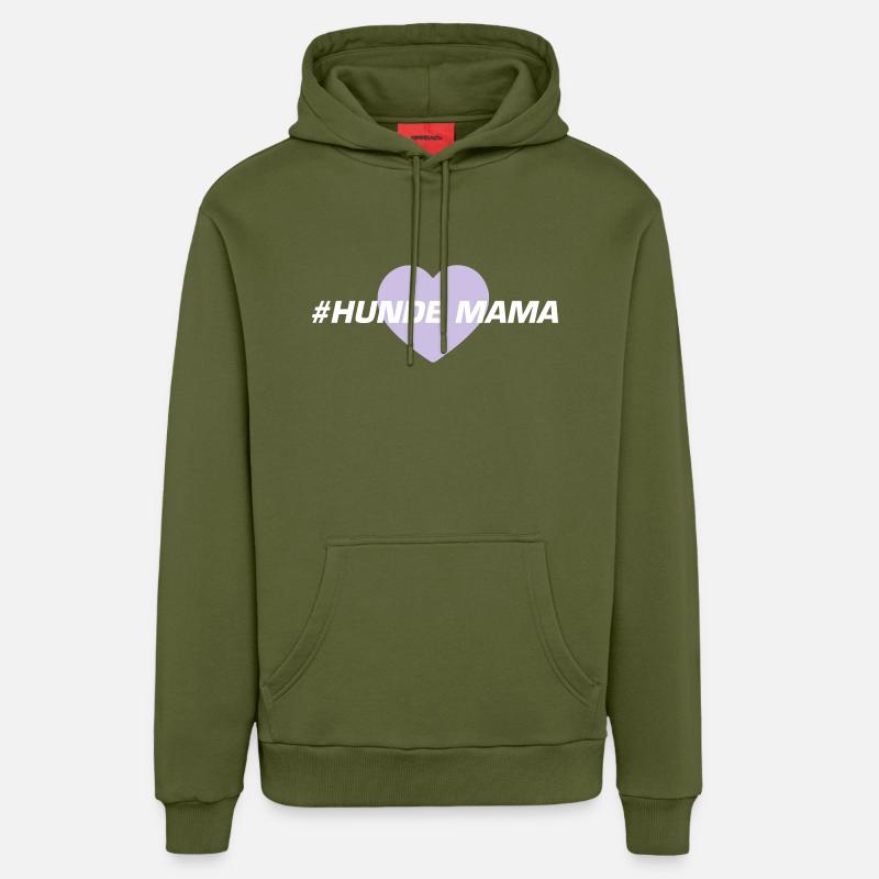 Maman de chiens - Sweat à capuche bio décontracté fabriqué en UE - MOSS GREEN