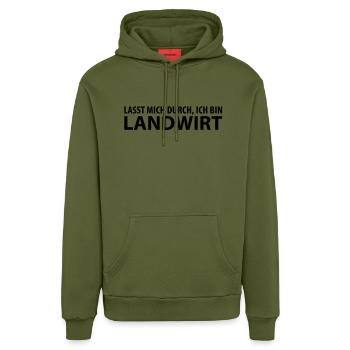lasst mich durch, ich bin landwirt - Sweat à capuche bio décontracté fabriqué en UE - MOSS GREEN - Devant