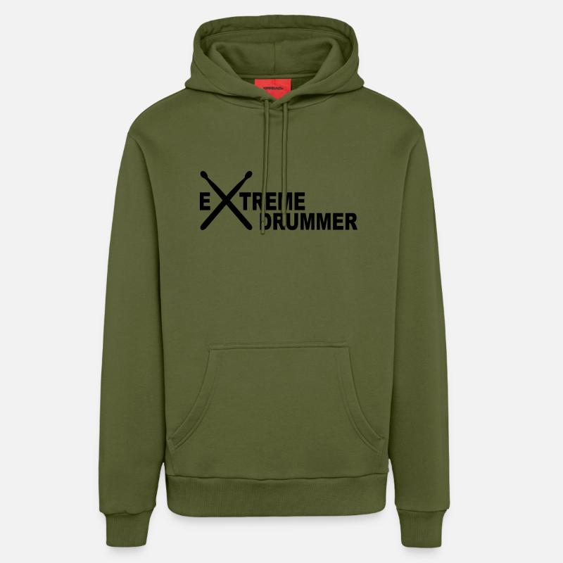 percussion - Sweat à capuche bio décontracté fabriqué en UE - MOSS GREEN