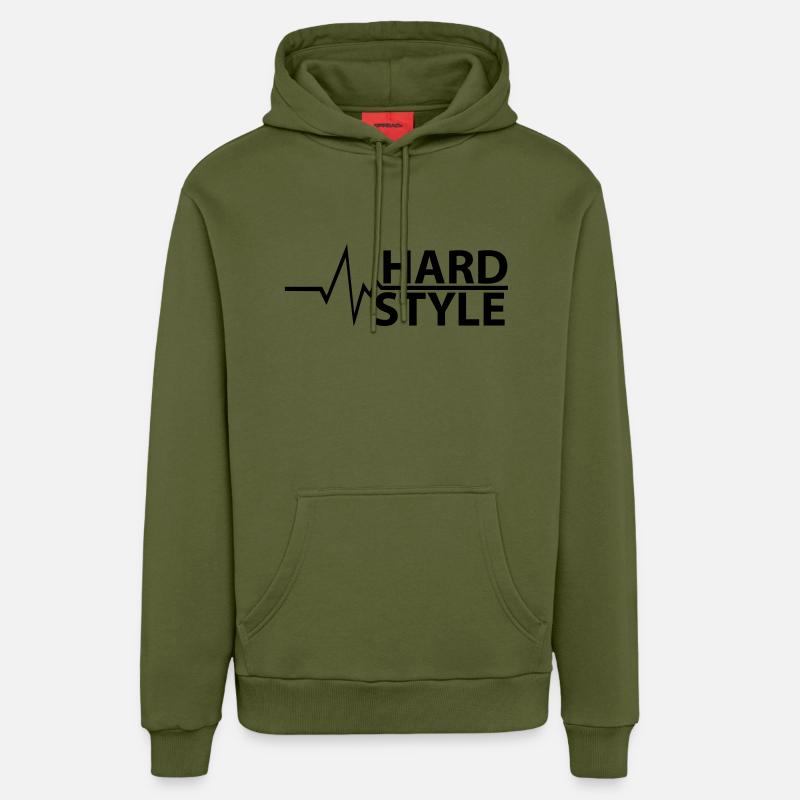 BIG Hard Style - HARDSTYLE - Sweat à capuche bio décontracté fabriqué en UE - MOSS GREEN