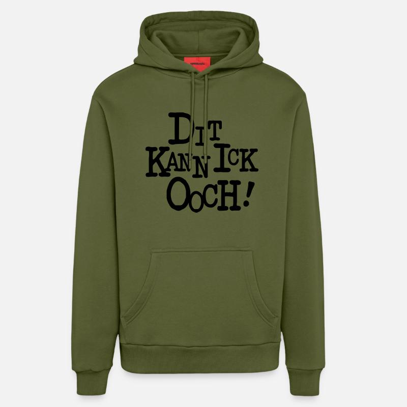 Dit ick OOCH - Berlin - Sweat à capuche bio décontracté fabriqué en UE - MOSS GREEN