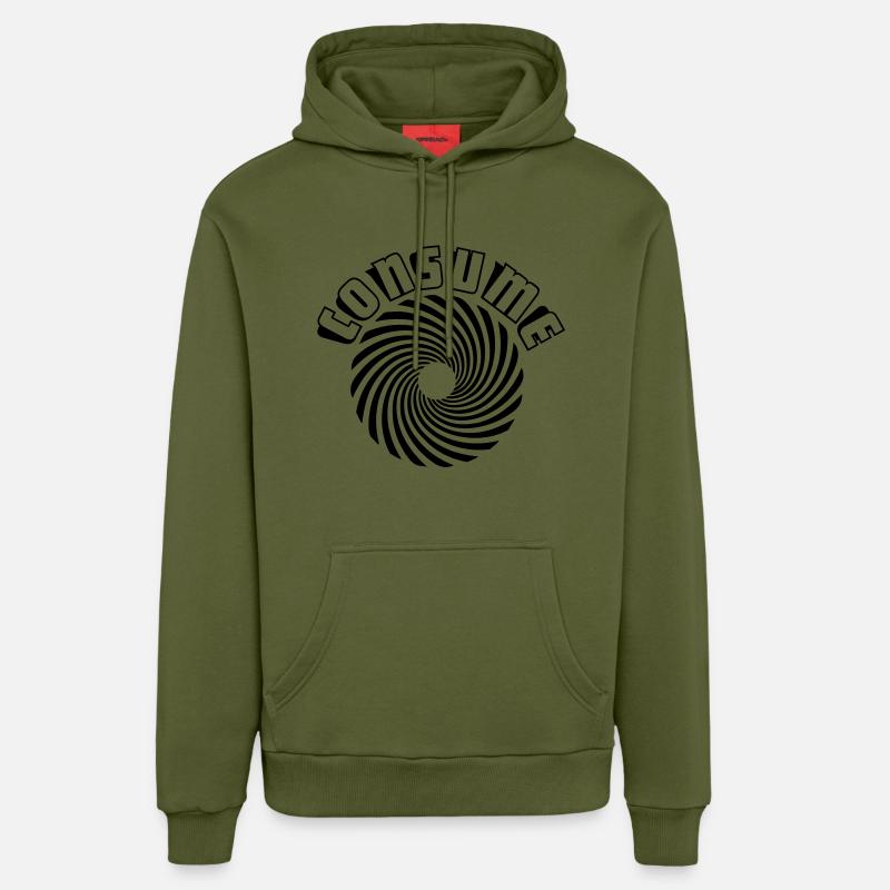 consume psychadélic - Sweat à capuche bio décontracté fabriqué en UE - MOSS GREEN