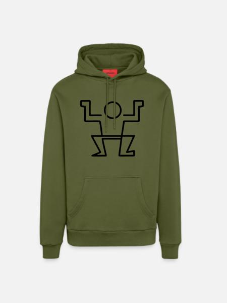 Homme - musculation - Sweat à capuche bio décontracté fabriqué en UE - MOSS GREEN