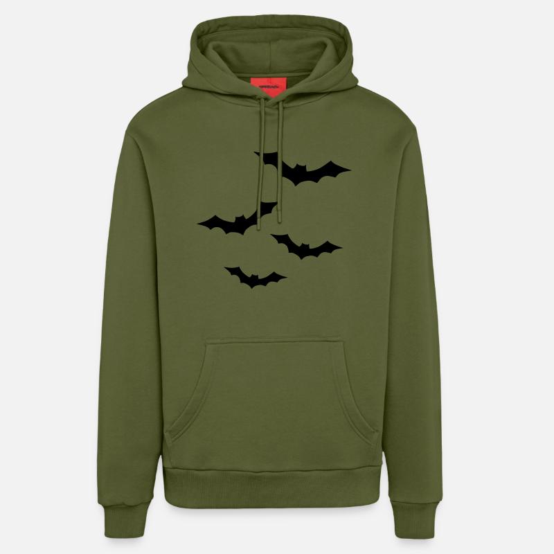 Chauve-souris - Sweat à capuche bio décontracté fabriqué en UE - MOSS GREEN
