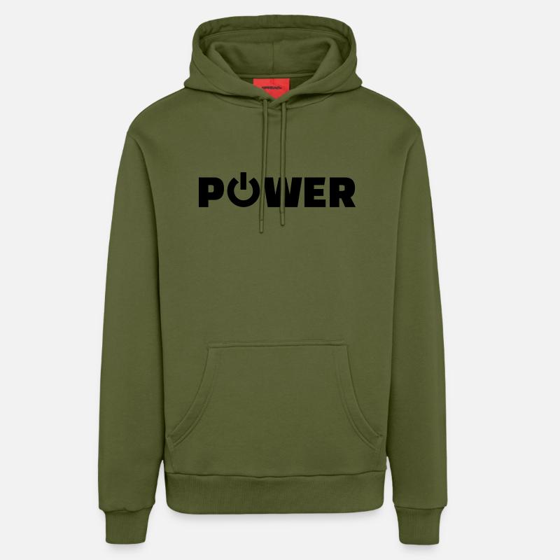 Power - Sweat à capuche bio décontracté fabriqué en UE - MOSS GREEN