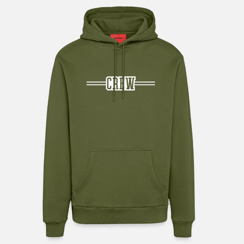 Icône de l’équipage - Sweat à capuche bio décontracté fabriqué en UE - MOSS GREEN