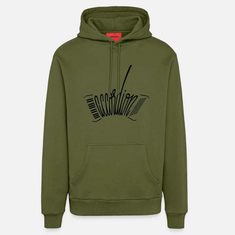 accordeon - Sweat à capuche bio décontracté fabriqué en UE - MOSS GREEN