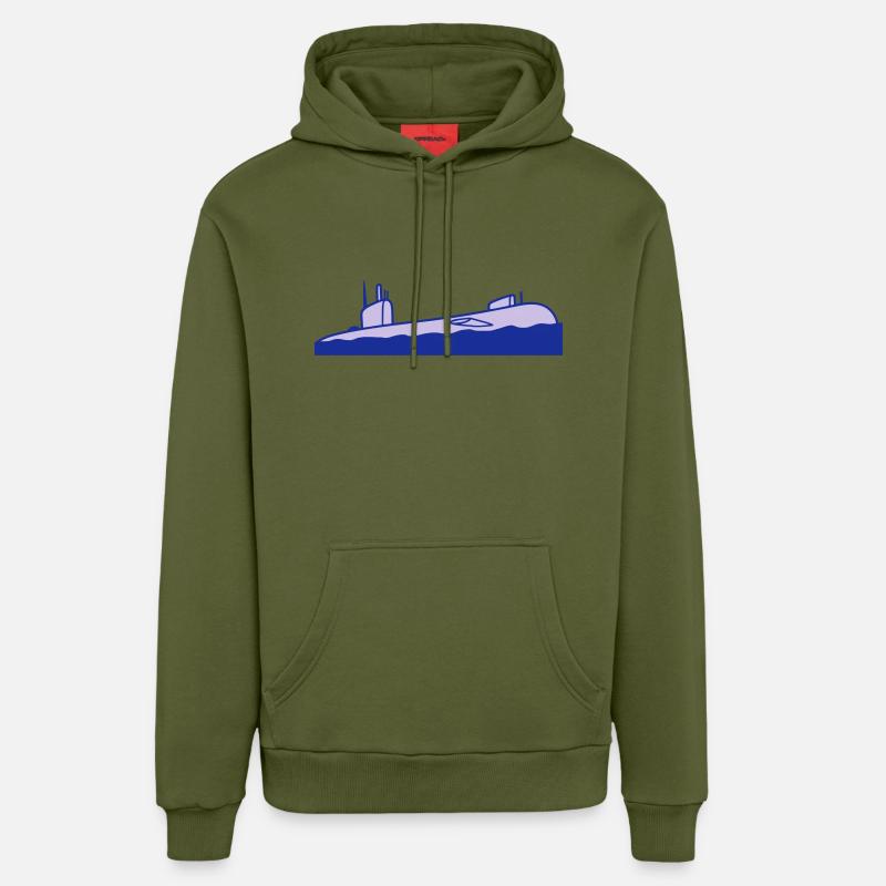 Plongée de surface sous-marine - Sweat à capuche bio décontracté fabriqué en UE - MOSS GREEN