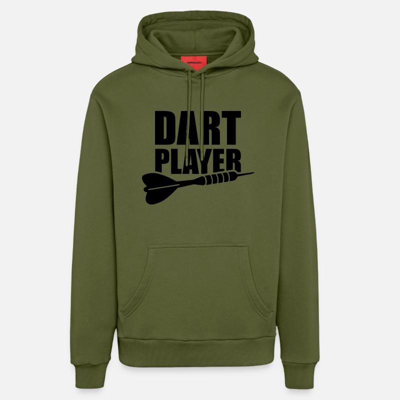Dart Player - Sweat à capuche bio décontracté fabriqué en UE - MOSS GREEN