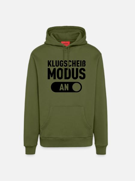Klugscheiß Modus (An) - Organic Relaxed Hoodie Made in EU - MOSS GREEN