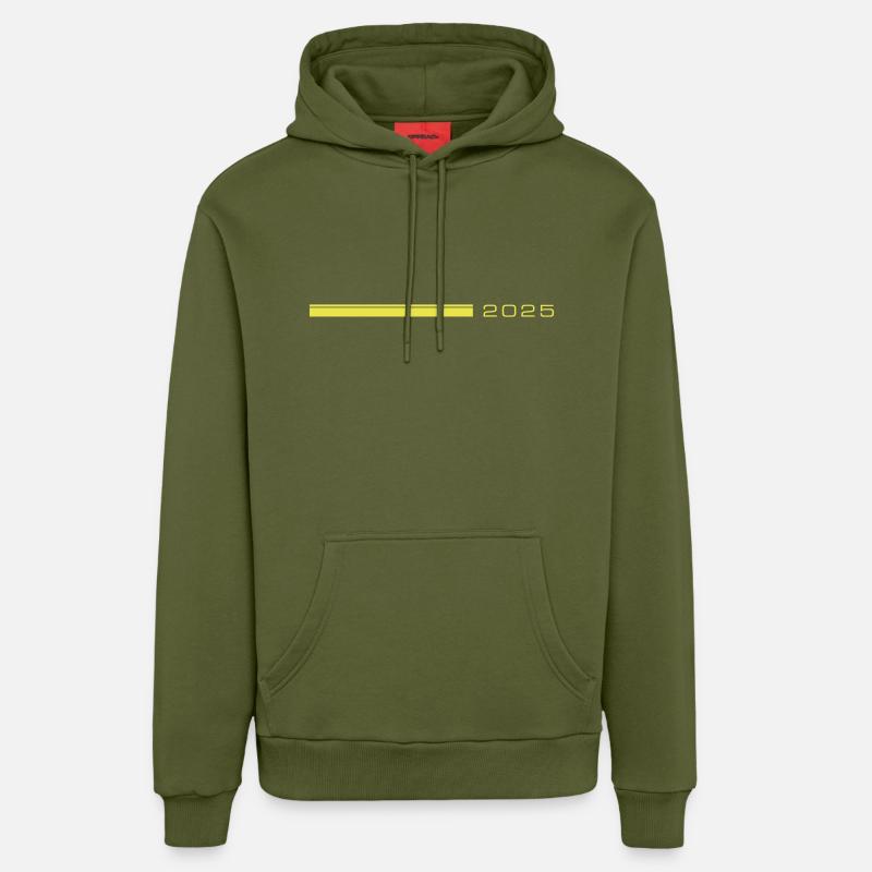 2025 Accident vasculaire cérébral - Sweat à capuche bio décontracté fabriqué en UE - MOSS GREEN