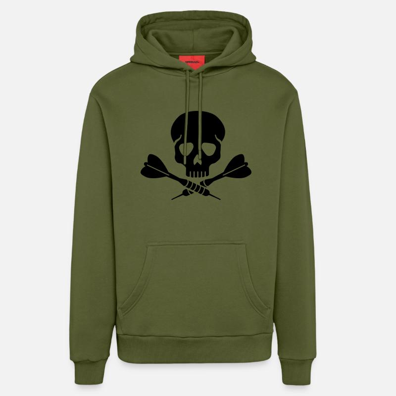 Jeu de fléchettes - Sweat à capuche bio décontracté fabriqué en UE - MOSS GREEN
