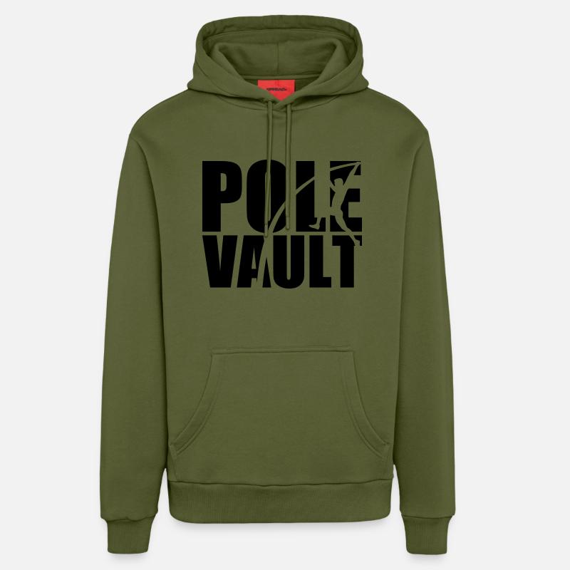 Pole vault - Sweat à capuche bio décontracté fabriqué en UE - MOSS GREEN