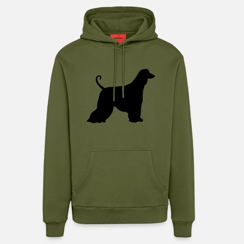 Afghan Hound - Sweat à capuche bio décontracté fabriqué en UE - MOSS GREEN