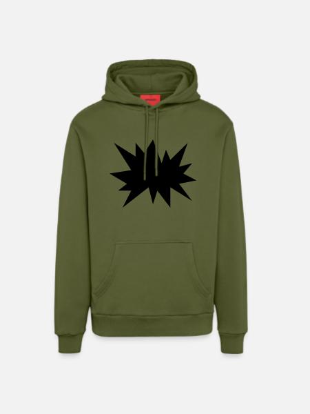 Boom!! - Organic Relaxed Hoodie Made in EU - MOSS GREEN