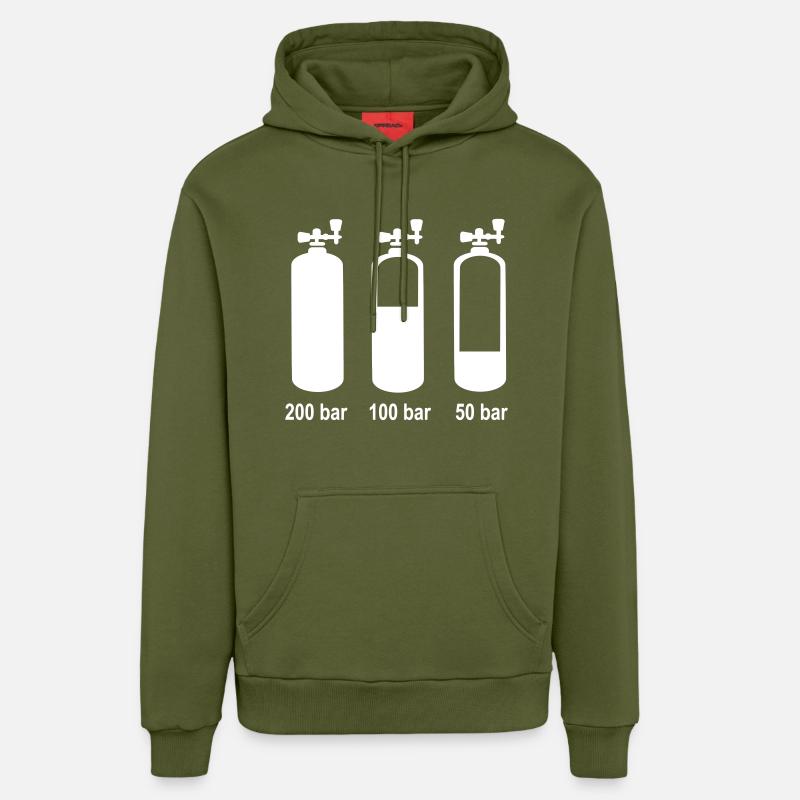 plongée - Sweat à capuche bio décontracté fabriqué en UE - MOSS GREEN