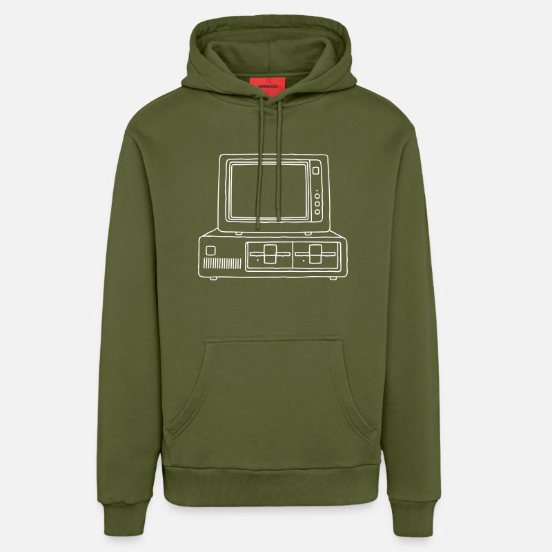 Ordinateur PC - Sweat à capuche bio décontracté fabriqué en UE - MOSS GREEN