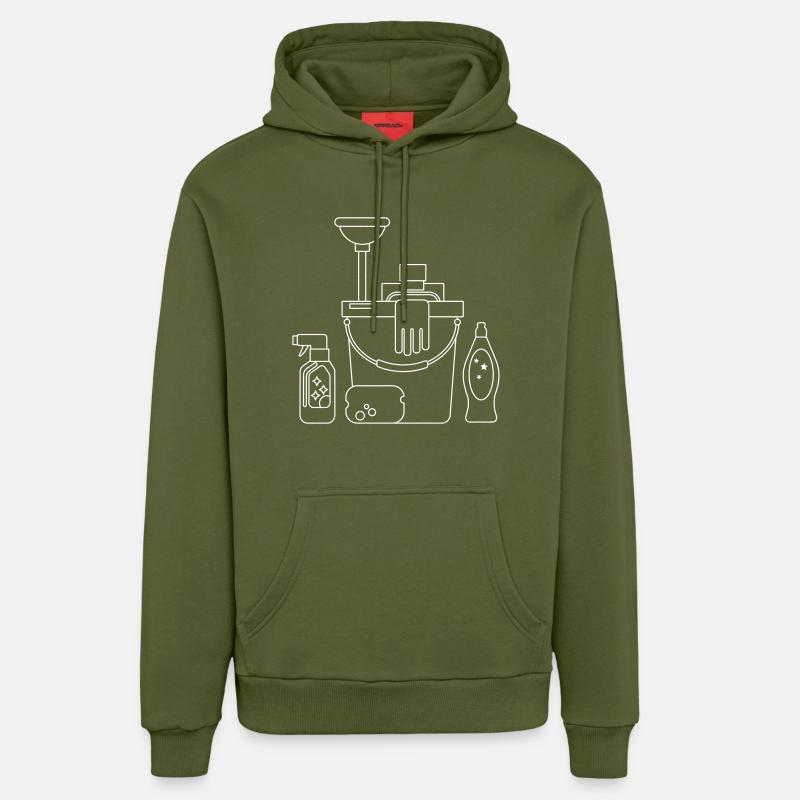 Putzeimer - Sweat à capuche bio décontracté fabriqué en UE - MOSS GREEN