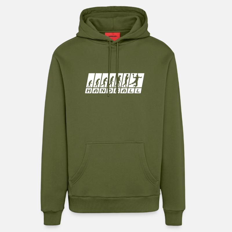 Evolution Handball - Organic Relaxed Hoodie Made in EU - MOSS GREEN